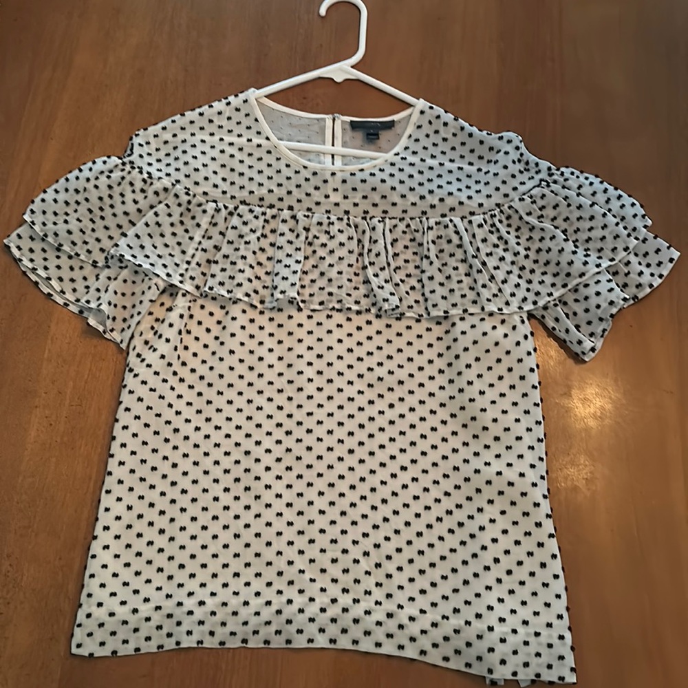 J. Crew Flutter Swiss Dot Top